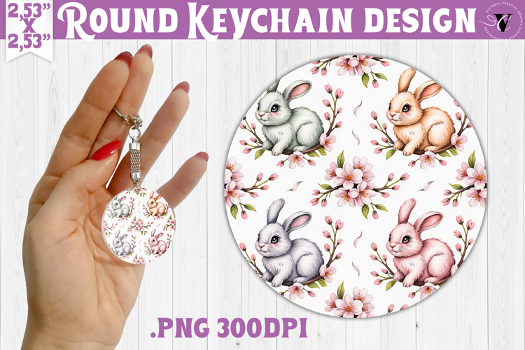Round keychain | Valentine pattern | Valentines day