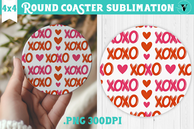 Round Coaster | Valentine pattern | Valentines day