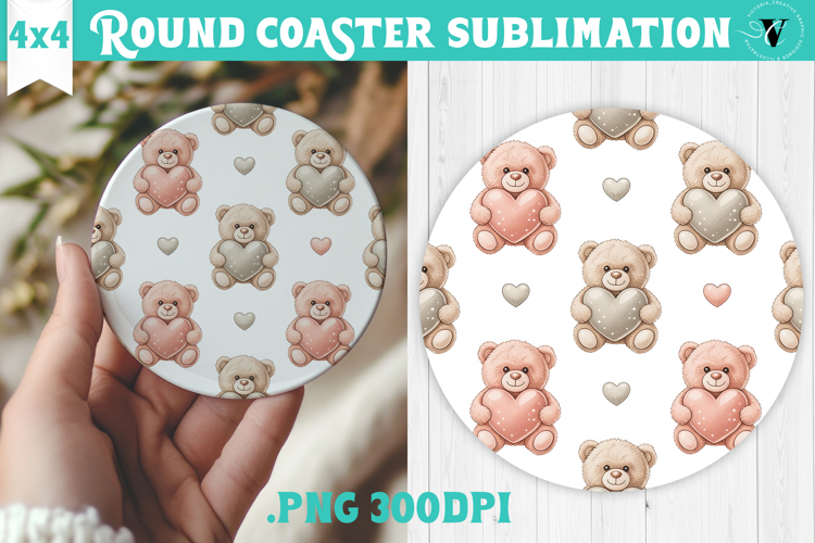 Round Coaster | Valentine pattern | Valentines day