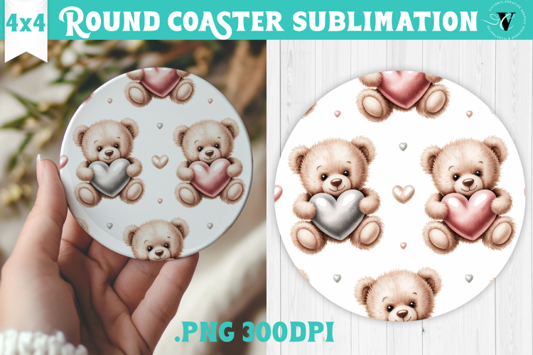 Round Coaster | Valentine pattern | Valentines day