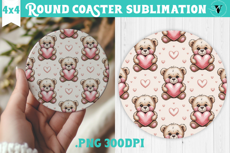 Round Coaster | Valentine pattern | Valentines day