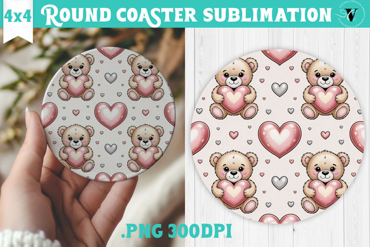 Round Coaster | Valentine pattern | Valentines day