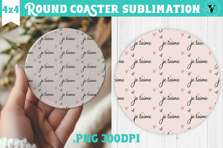 Round Coaster | Valentine pattern | Valentine's day