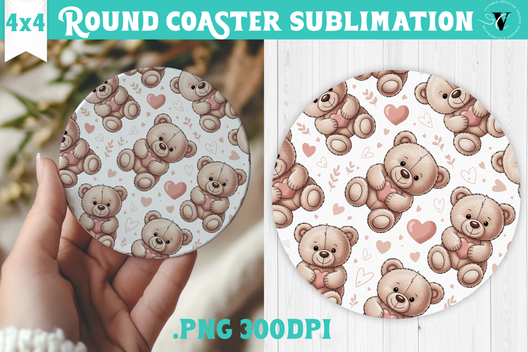 Round Coaster | Valentine pattern | Valentines day