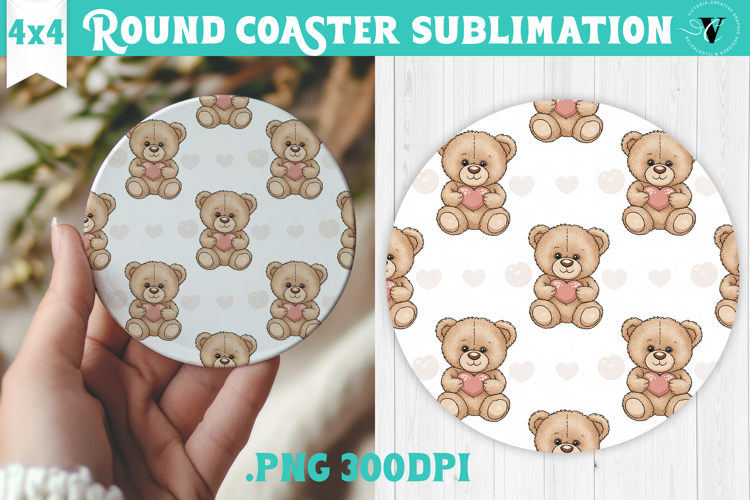 Round Coaster | Valentine pattern | Valentines day