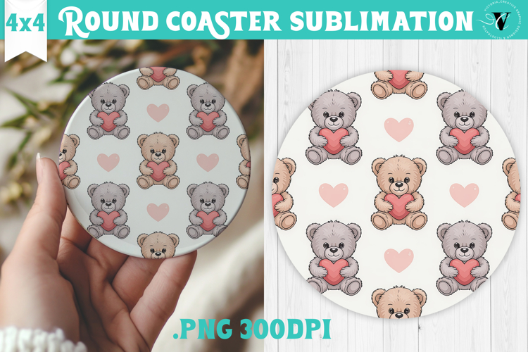 Round Coaster | Valentine pattern | Valentines day
