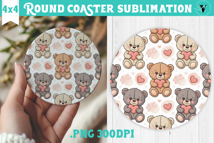 Round Coaster | Valentine pattern | Valentines day