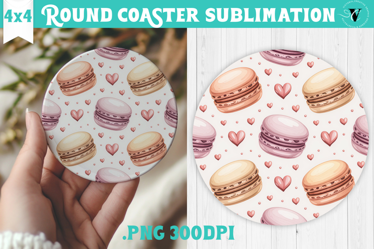 Round Coaster | Valentine pattern | Valentines day