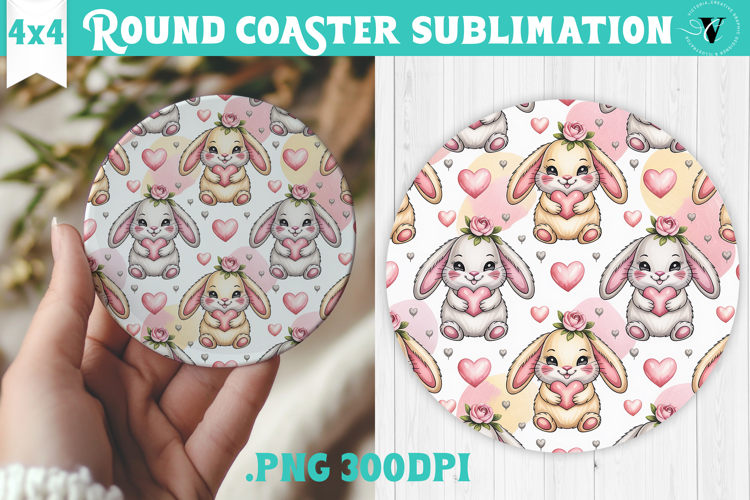 Round Coaster | Valentine pattern | Valentine's day