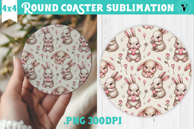 Round Coaster | Valentine pattern | Valentine's day