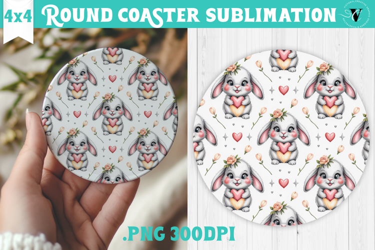 Round Coaster | Valentine pattern | Valentine's day
