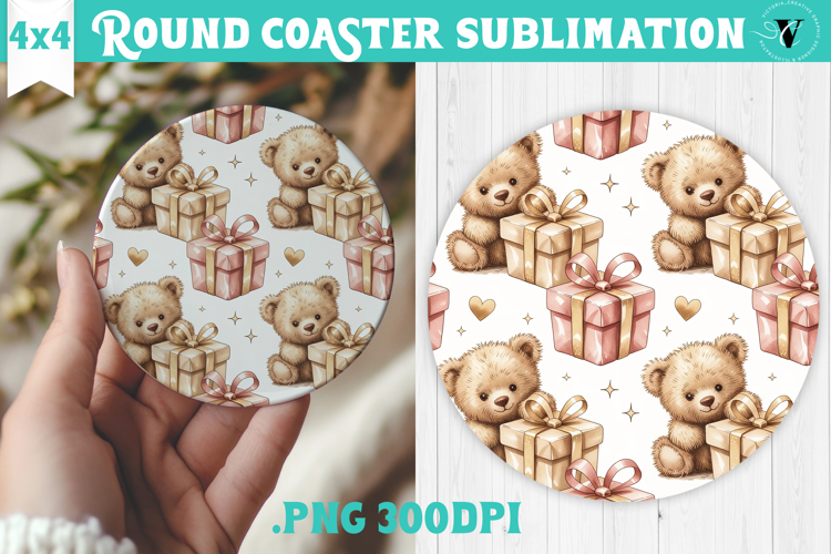 Round Coaster | Valentine pattern | Valentines day