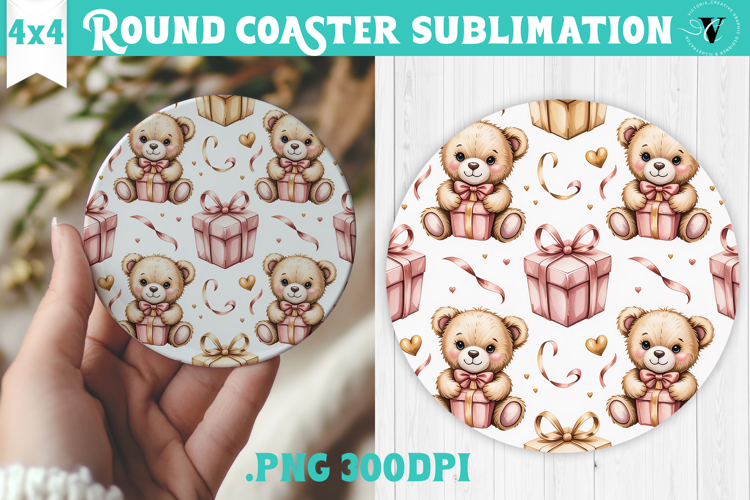Round Coaster | Valentine pattern | Valentines day