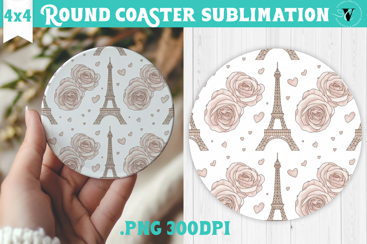 Round Coaster | Valentine pattern | Valentines day