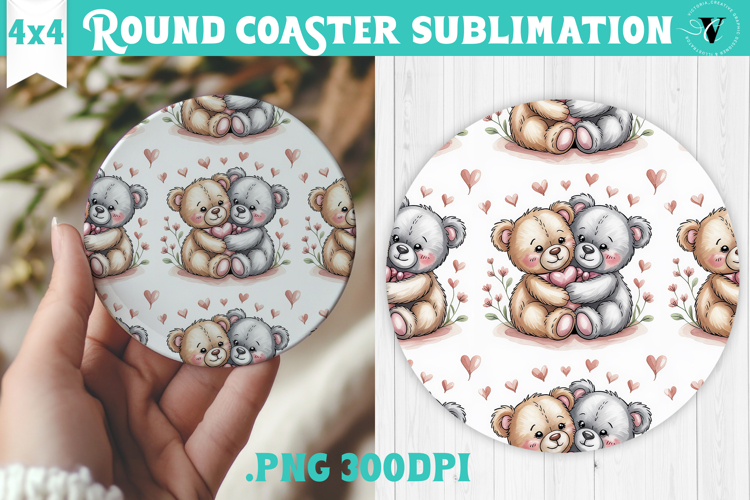 Round Coaster | Valentine pattern | Valentines day