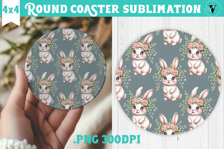 Round Coaster | Valentine pattern | Valentine's day example image 1