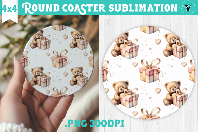 Round Coaster | Valentine pattern | Valentines day