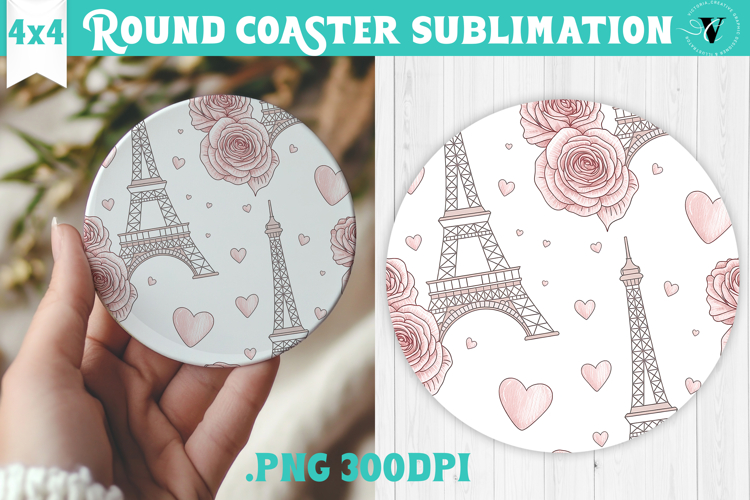 Round Coaster | Valentine pattern | Valentines day
