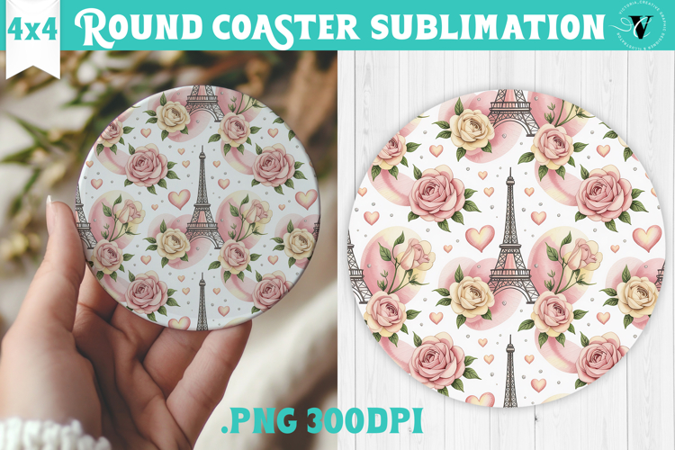 Round Coaster | Valentine pattern | Valentines day