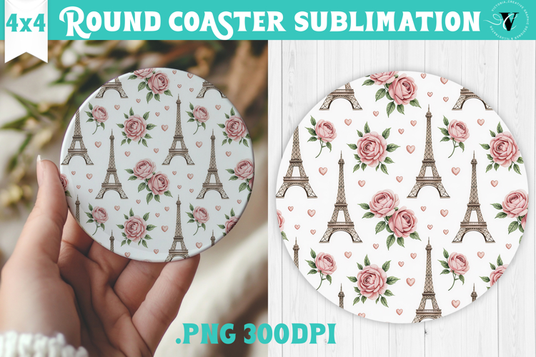 Round Coaster | Valentine pattern | Valentines day