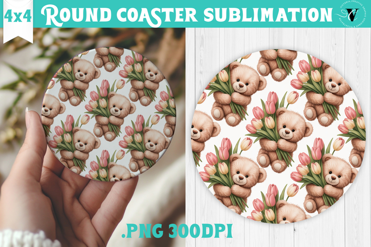 Round Coaster | Valentine pattern | Valentines day