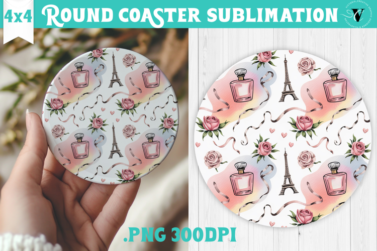 Round Coaster | Valentine pattern | Valentine's day