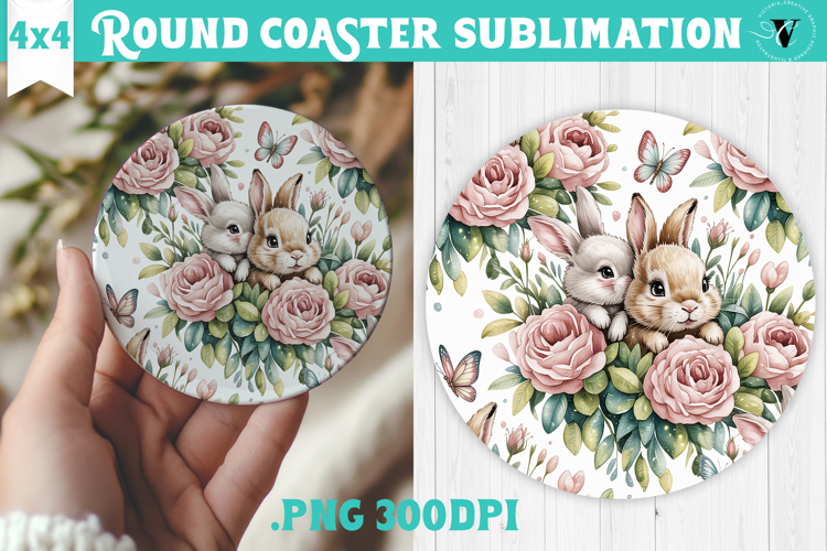 Round Coaster | Valentine pattern | Valentines day