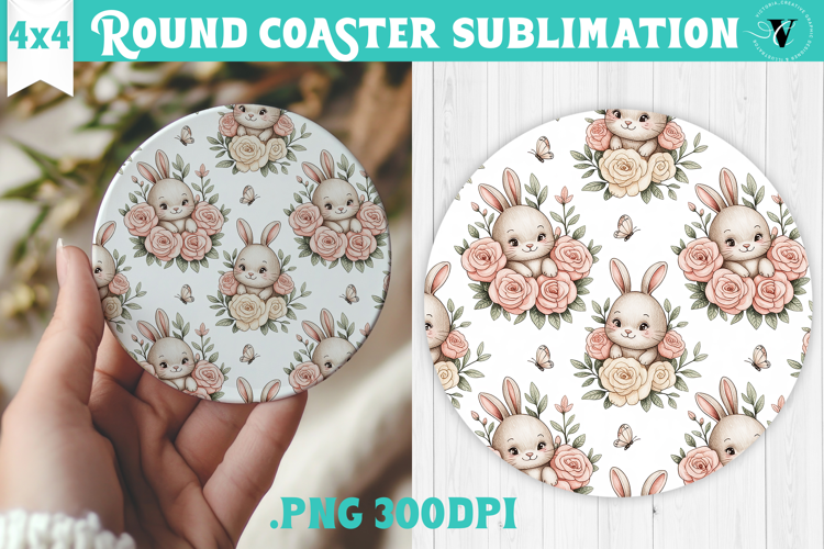Round Coaster | Valentine pattern | Valentine's day
