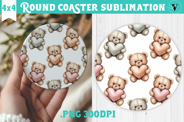Round Coaster | Valentine pattern | Valentines day