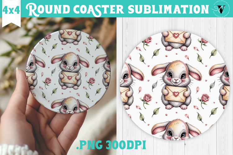 Round Coaster | Valentine pattern | Valentines day
