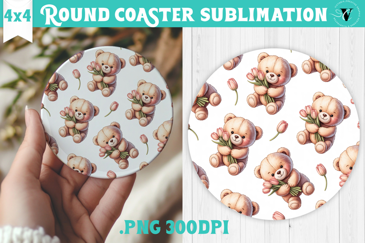 Round Coaster | Valentine pattern | Valentines day