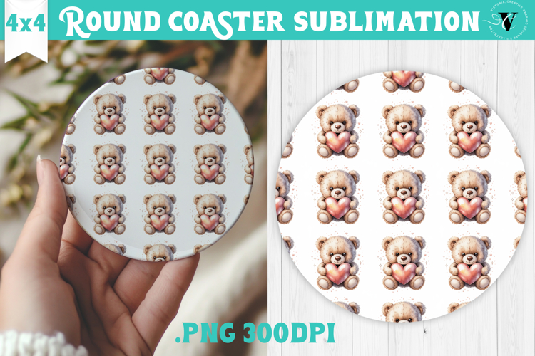 Round Coaster | Valentine pattern | Valentines day