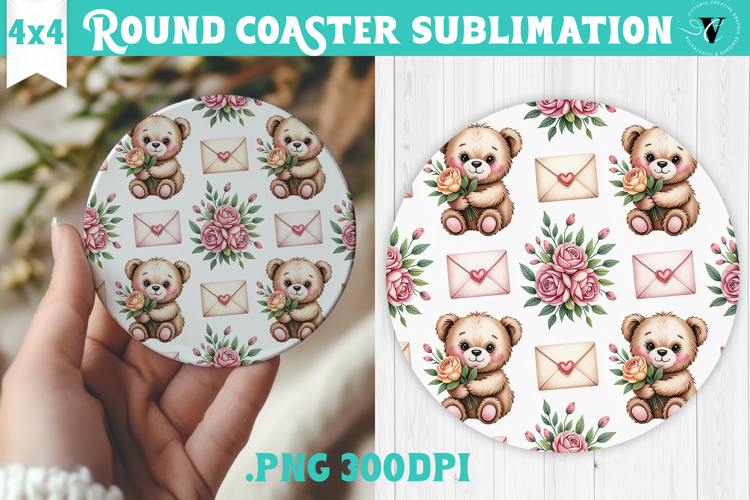 Round Coaster | Valentine pattern | Valentines day