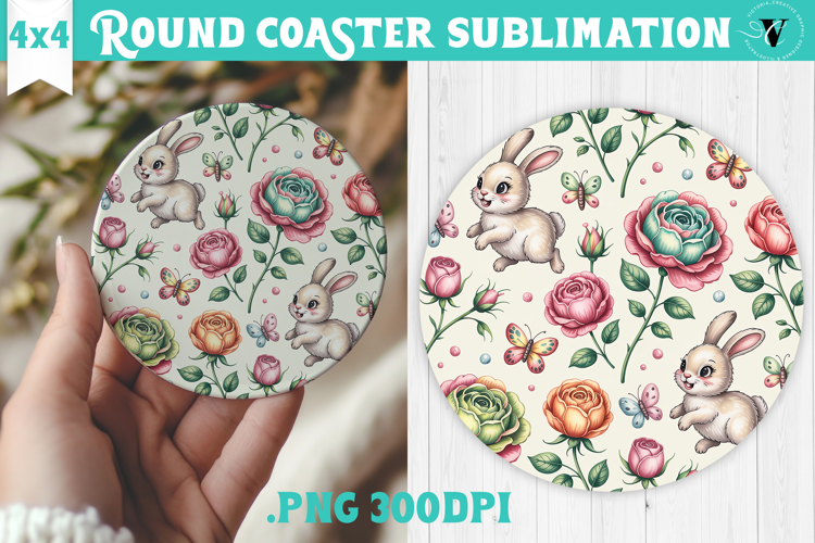 Round Coaster | Valentine pattern | Valentine's day