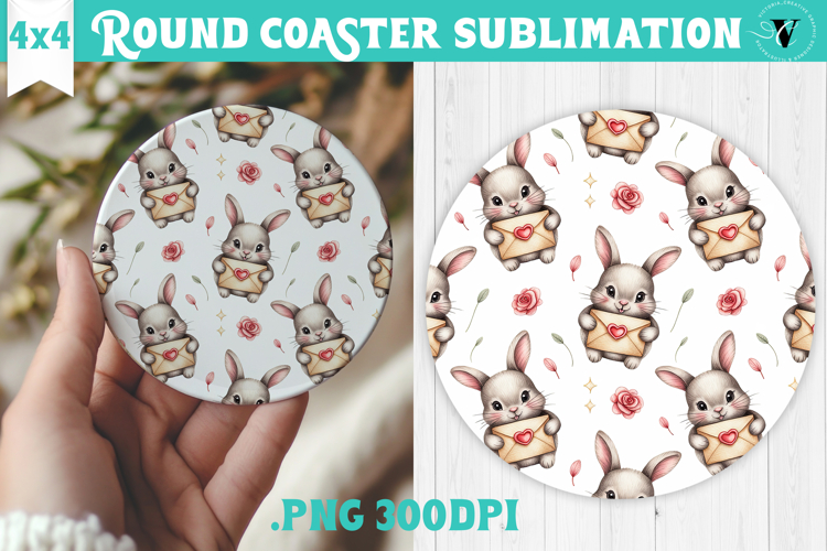 Round Coaster | Valentine pattern | Valentines day