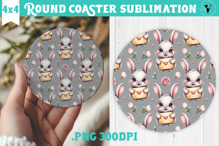 Round Coaster | Valentine pattern | Valentines day