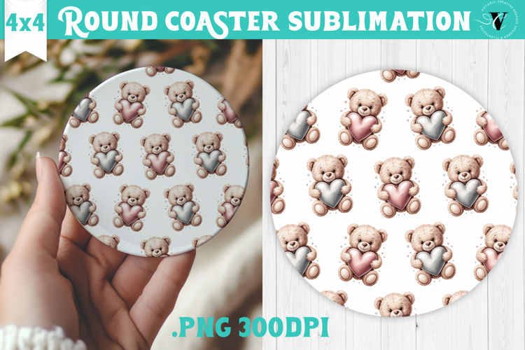 Round Coaster | Valentine pattern | Valentines day