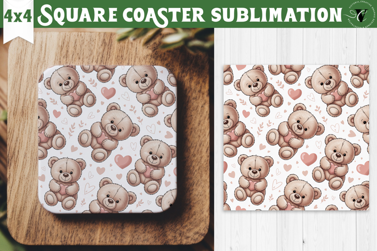Square Coaster | Valentine pattern | Valentine's day