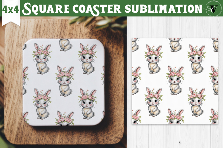 Square Coaster | Valentine pattern | Valentines day