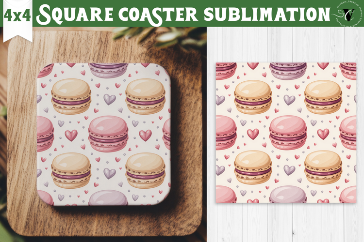 Square Coaster | Valentine pattern | Valentine's day