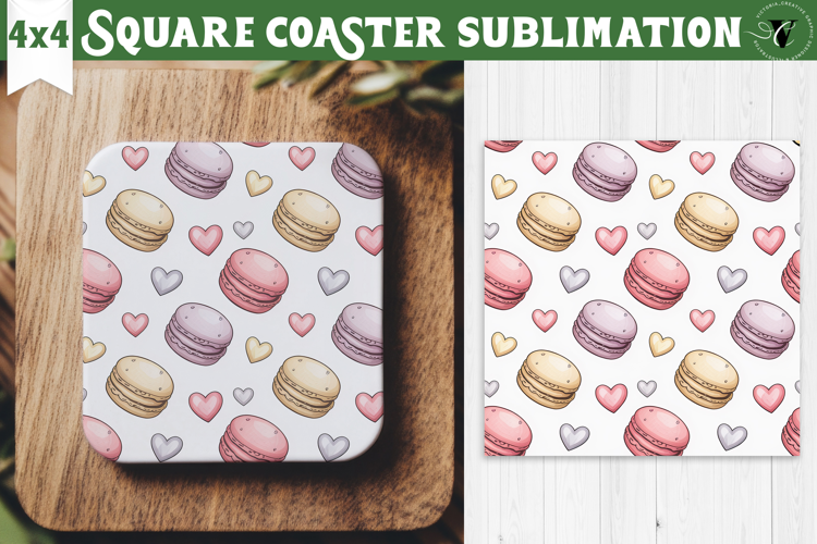 Square Coaster | Valentine pattern | Valentine's day