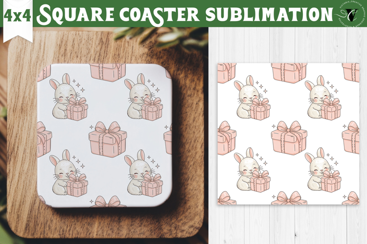 Square Coaster | Valentine pattern | Valentine's day