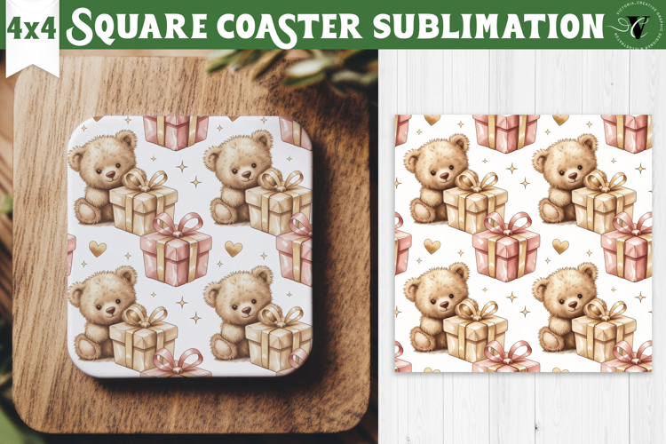 Square Coaster | Valentine pattern | Valentine's day