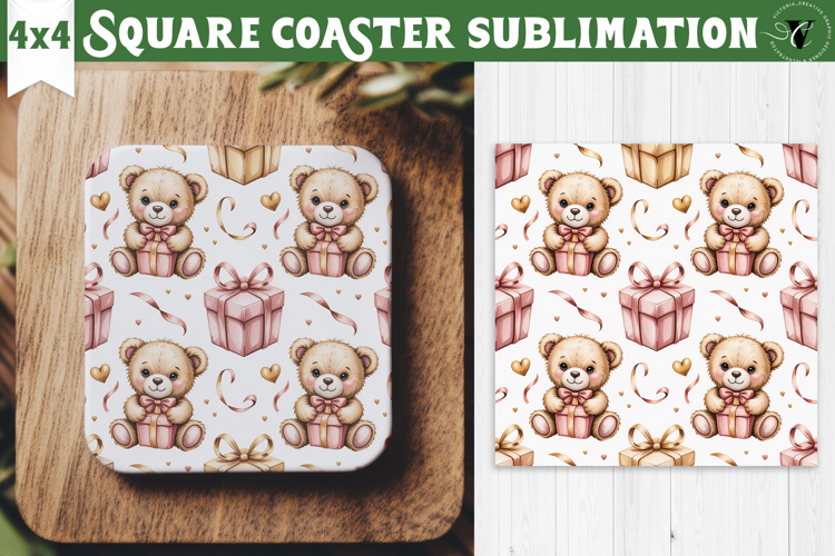 Square Coaster | Valentine pattern | Valentine's day