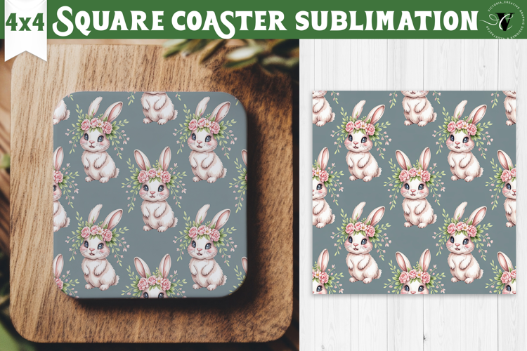 Square Coaster | Valentine pattern | Valentine's day