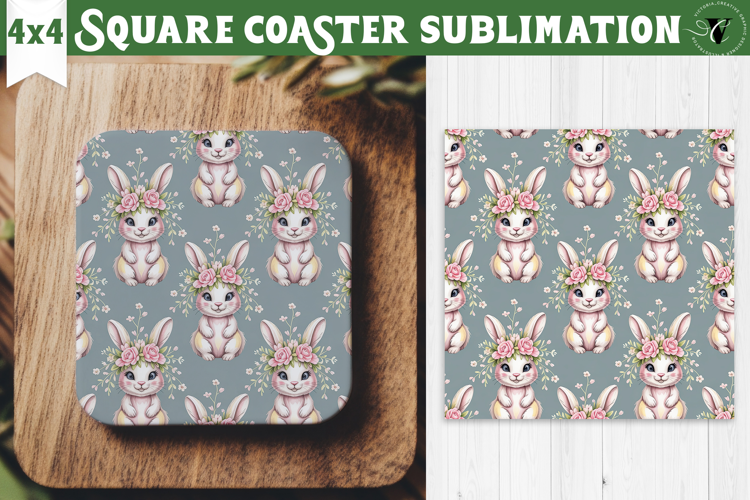 Square Coaster | Valentine pattern | Valentine's day