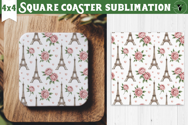 Square Coaster | Valentine pattern | Valentine's day