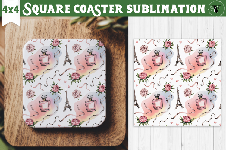 Square Coaster | Valentine pattern | Valentine's day