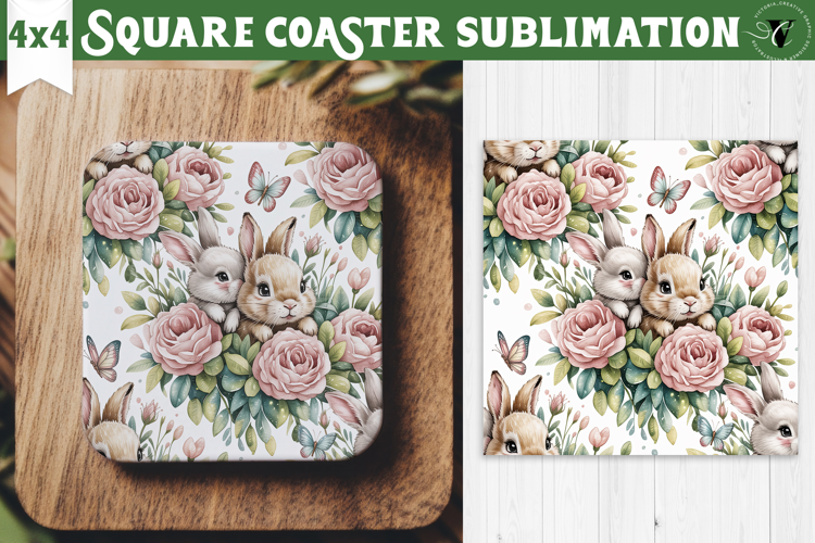 Square Coaster | Valentine pattern | Valentine's day