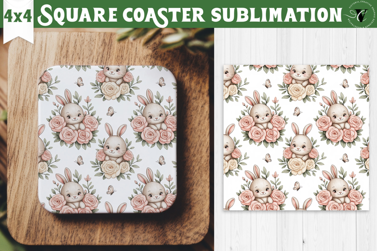 Square Coaster | Valentine pattern | Valentine's day
